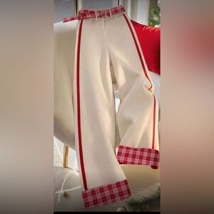 Stylish White Pants with Red Accents